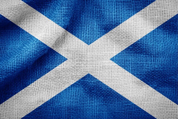 Photo scotland cloth flag with waving folds