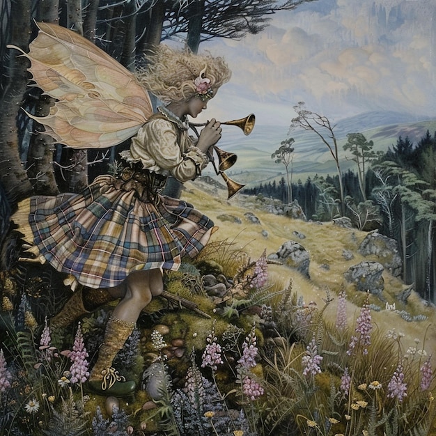 Photo scottish highlands magic faerie folklore in strathpeffer art