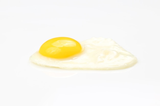 Scrambled eggs on white background