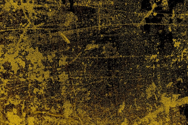 Scratched and rough grunge textured old abandoned yellow color metal sheet for background