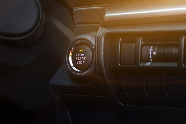 Screen display of car status warning light on dashboard panel symbols which show the fault indicatorsxA