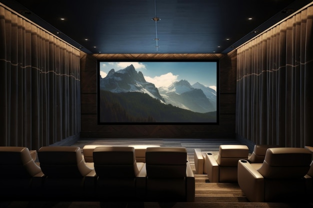 Photo screen furniture indoors cinema