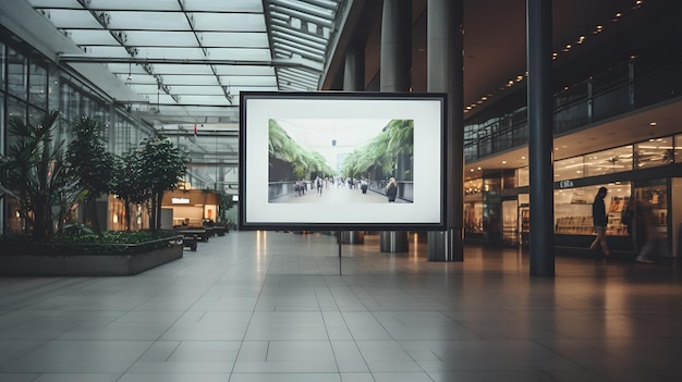 Screen mock up at small shopping center dark