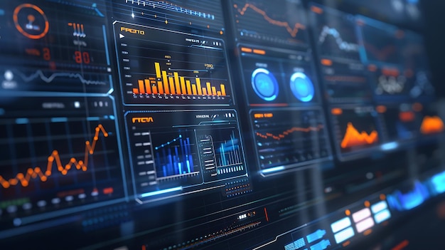 a screen with a background of a screen with a chart showing the statistics