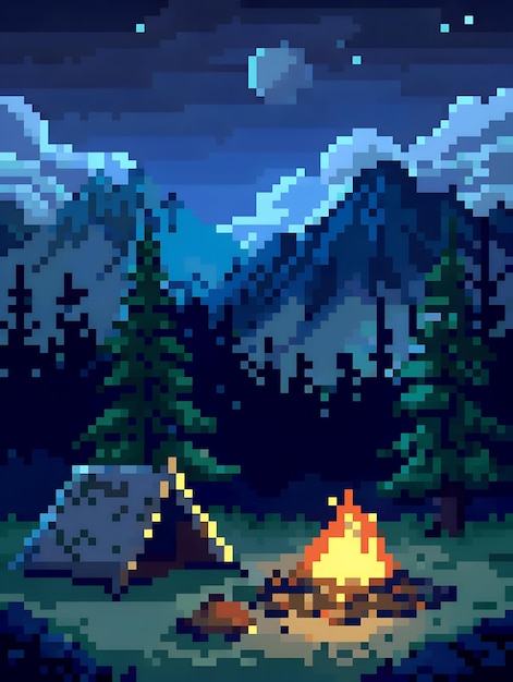 a screenshot of a game that has the words campfire on it