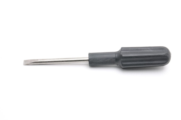 Screwdriver with a flat blade for repair work on an isolated white backgroundxDxA