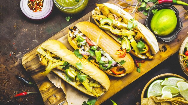 Photo a scrumptious spread of delicious tortas