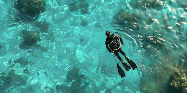 Scuba diving in clear turquoise water