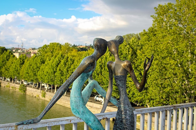 Sculpture on the Baratashvili bridge. Tbilisi. Georgia