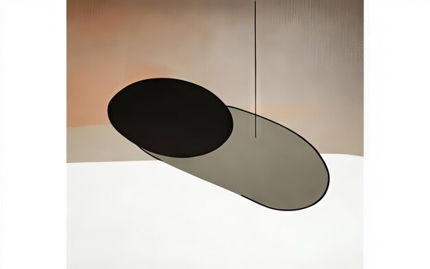 Photo a sculpture of a black circle is on display