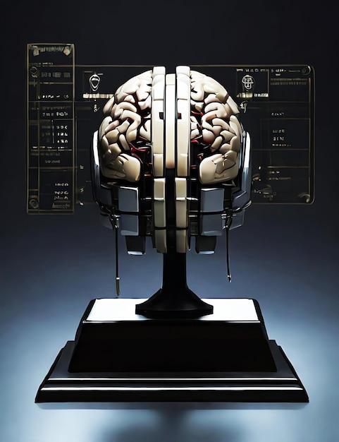 a sculpture of brain and brain with the words brain brain written on it