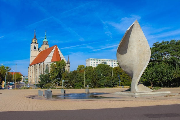 Sculpture of building against blue sky