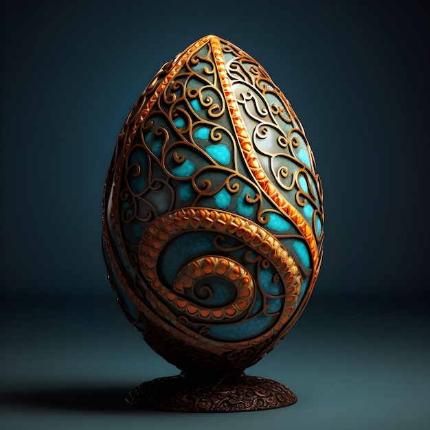 a sculpture of a dragon egg with texture detail and color