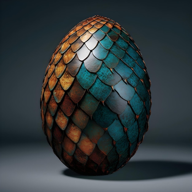 a sculpture of a dragon egg with texture detail and color