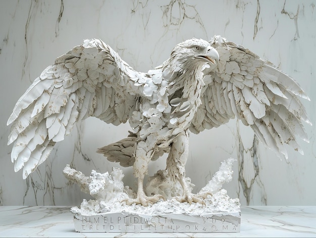 a sculpture of an eagle with the words  happy birthday  on it