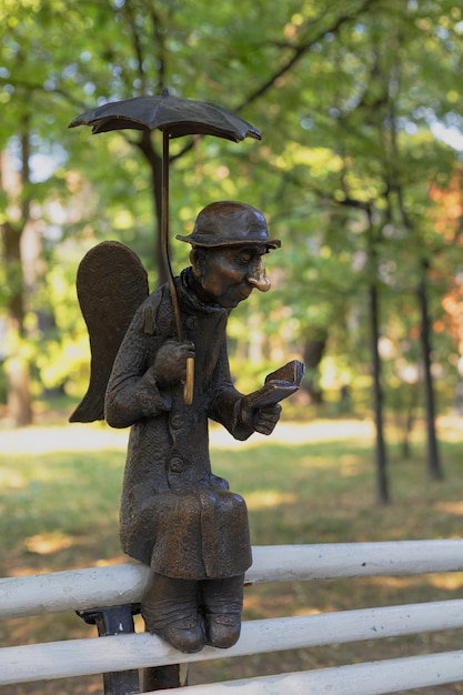 a sculpture  petersburgs angel by Roman shustov in izmailovsky garden in st petersburg  july 2021