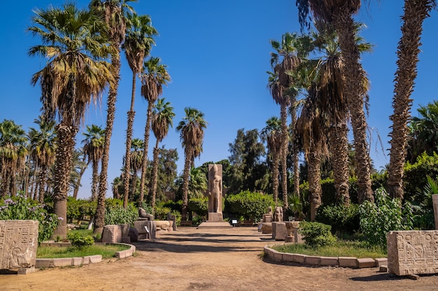 Sculpture of Pharaoh Ramses II at Memphis in Cairo Egypt