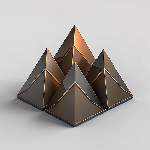 Photo a sculpture of a pyramid that has a triangle on it