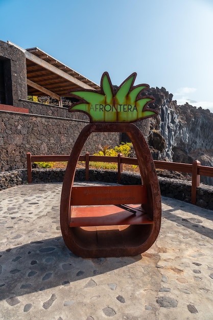 Sculpture of the rock pool and recreational area of La Maceta on the island of El Hierro Canary Islands