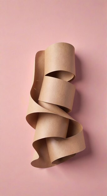 Photo a sculpture of a spiral shaped object made of brown paper