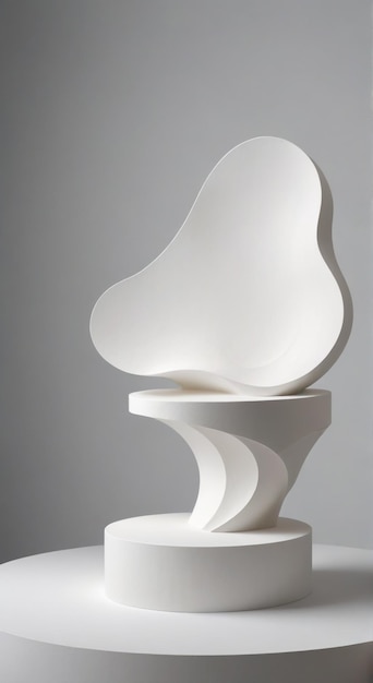 Photo a sculpture of a white chair with the number 2 on it