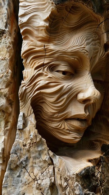 a sculpture of a woman with a face that says  natural