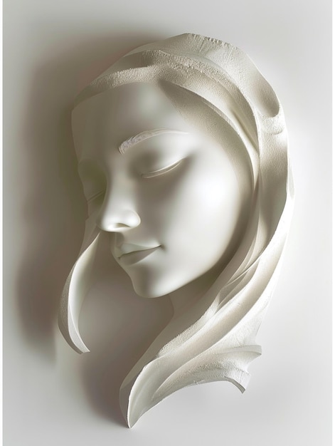 Photo a sculpture of a woman with long hair and long hair