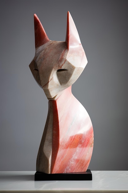 Photo a sculpture of a woman with a red head and a white and orange neck