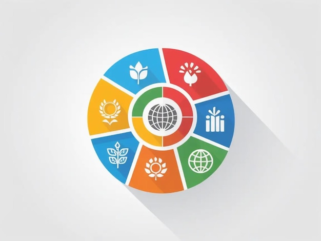 SDG color icon symbol Corporate social responsibility element Sustainable Development Goals