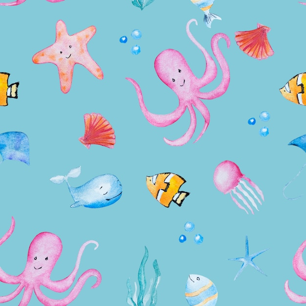 Sea animals pattern