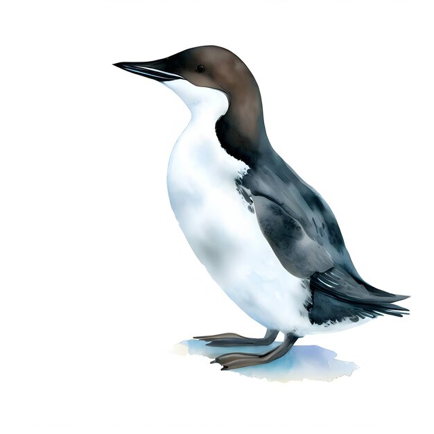 Sea bird isolated on a white background watercolor style