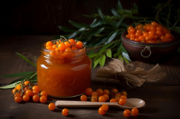 Sea buckthorn jam Generate Ai