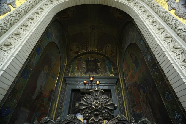 sea cathedral in Kronstadt / landscape overlooking the big cathedral in Petersburg, Kronstadt view