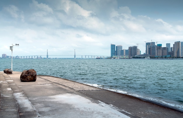 Sea and city view of Zhanjiang, China