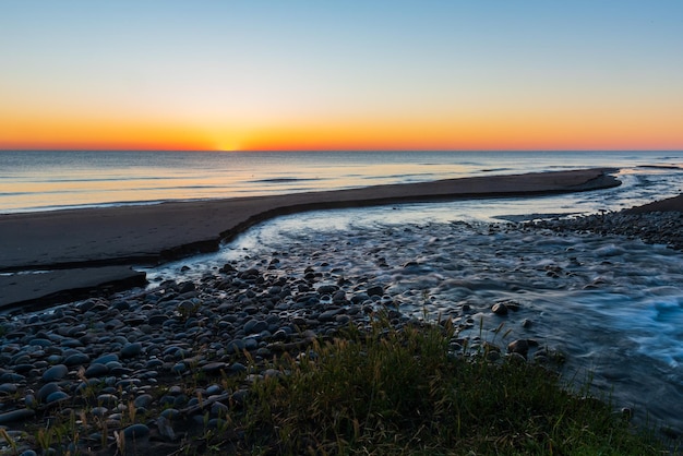 Sea coast at dawn time