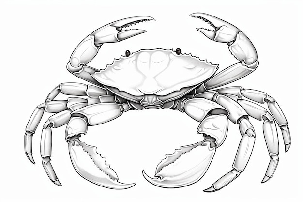 Photo sea crab drawn in engraving style on a light background