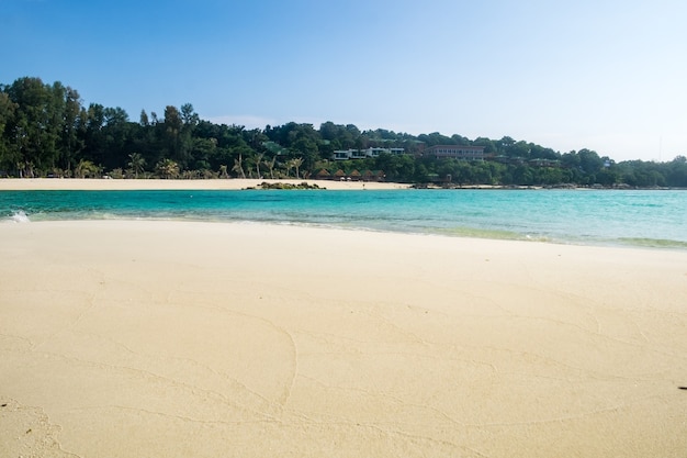 Sea crystal beach white sand smooth on andaman sea