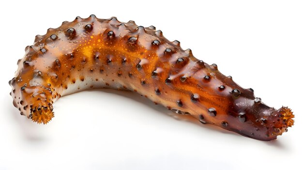 Photo sea cucumber with textured brown surface