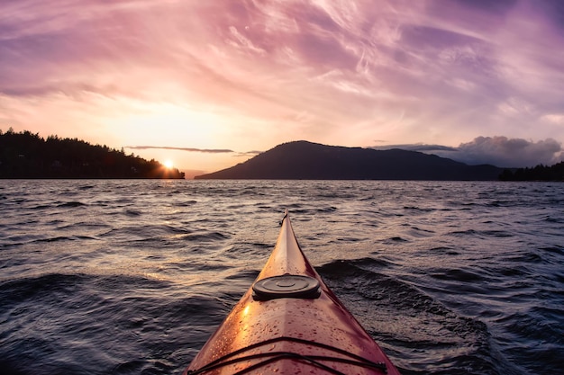 Sea Kayak paddling in the Pacific Ocean