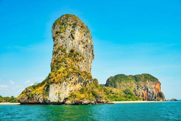 Sea landscape with green islands