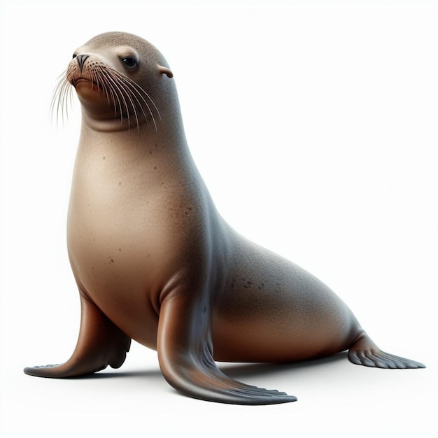 Sea lion marine animal ocean wildlife isolated white background serene graceful majestic aqu