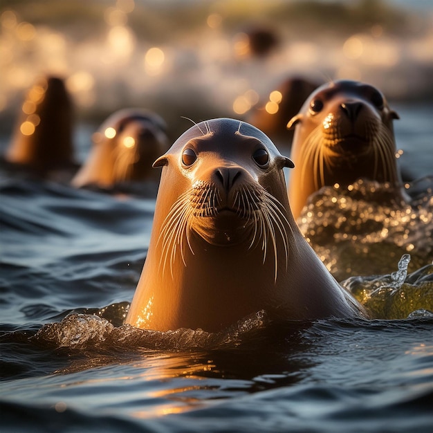 Sea lion Marine life Fish Sea Ear Fin Swimming Underwa