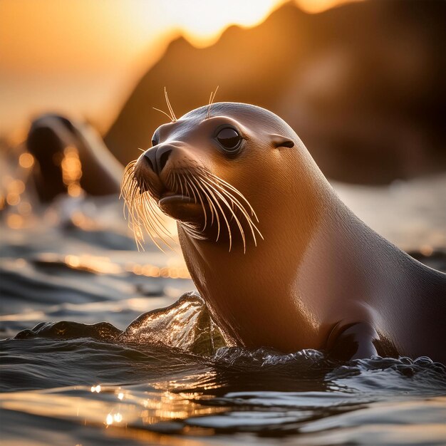 Sea lion Marine life Fish Sea Ear Fin Swimming Underwa