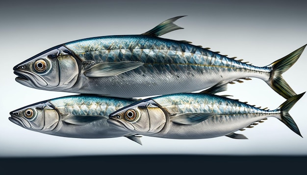 Sea mackerel humble fresh sardines fish AI Generated