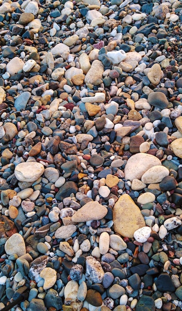 Sea pebble colorful wet background, vintage hipster image