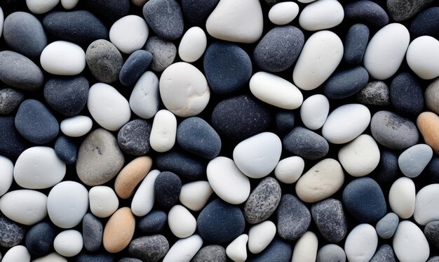 Sea of pebbles wallpaper Gray beach stones background For banner postcard book illustration Created with generative AI tools