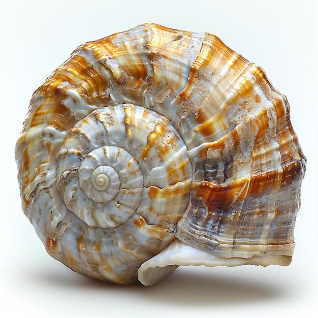 Sea shell isolated on white background render image with clipping path