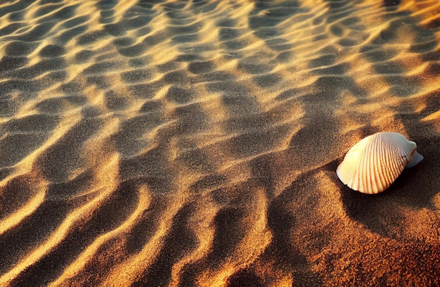 Sea shell on the sand, daytime