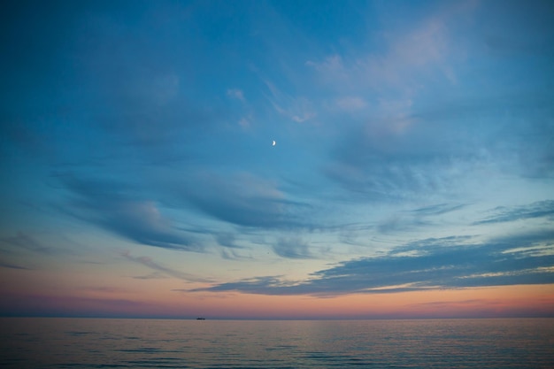 Sea and sky at sunset Beautiful landscape