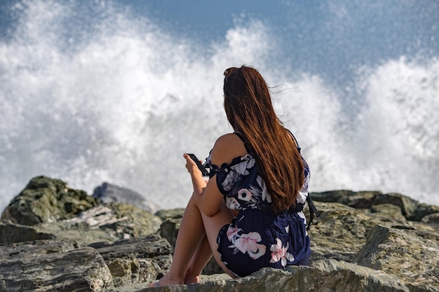 Sea Storm tempest on the coast